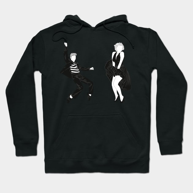 Elvis and Marilyn B&W Hoodie by Vector-Market